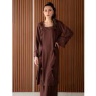 Brown Cotton Kurta with Palazzo- Set of 2