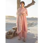 Pink Mirror Work Cotton Suit- Set of 3