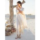White Hand Embroidered Kota Doria Cotton Suit- Set of 3