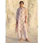 Pink Printed Kota Embroidered Suit- Set of 3