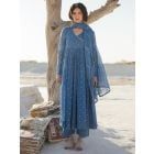 Royal Blue Sequins Embroidered Cotton Mul Suit - Set of 3