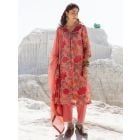 Pink Printed Linen Suit - Set of 3