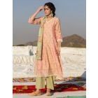 Light Pink Printed Chanderi Suit - Set of 3