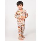 White Red Hand Block Printed Cotton Mulmul Unisex Nightsuit - Set of 2