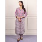 Purple Pink Hand Block Printed Cotton Kurta with Pants- Set of 2