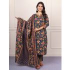 Blue Printed Cotton Suit- Set of 3