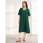 Green Cut Work Handwoven Cotton Kurta