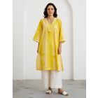 Yellow Printed Modal Kurta