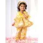 Yellow Printed Muslin Co-ord Set- Set of 2