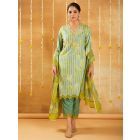 Green Printed Cotton Dupatta