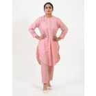Pink Sequins Embroidered Cotton Kurta with Pants - Set of 2