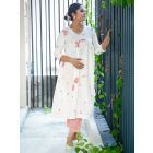 White Sequins Embroidered Cotton Kurta with Pants - Set of 2