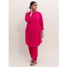 Pink Cotton Kurta with Pants - Set of 2