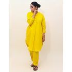 Yellow Cotton Kurta with Pants - Set of 2