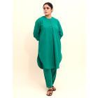 Green Cotton Kurta with Pants - Set of 2