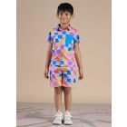 Multicolor Printed Cotton Poplin Co-ord Set- Set of 2