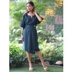 Bottle Green Linen Top with Skirt - Set of 2
