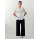 White Embroidered Cotton Co-ord Set- Set of 2