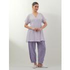 Lavender Embroidered Cotton Co-ord Set- Set of 2