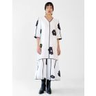 White Applique Work Cotton Dress