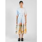 Multicolor Printed Cotton Dress with Belt