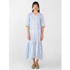 Blue Checkered Cotton Dress