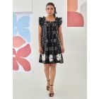 Black Printed Cotton Dress