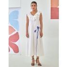White Patch Work Cotton Dress