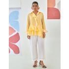 Yellow Checkered Cotton Shirt