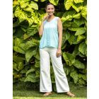 Powder Blue Embroidered Modal Top
