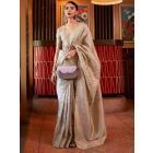 Old Rose Tussar Silk Blend Saree