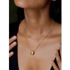 Gold Toned Handcrafted Brass Necklace