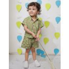 Green Printed Cotton Co-ord Set - Set of 2