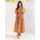 Mustard Yellow Hand Block Printed Cotton Dress