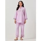 Pink Embroidered Cotton Co-ord Set - Set of 2