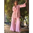 Pink Hand Embroidered Cotton Co-ord Set - Set of 2