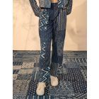 Indigo Patchwork Cotton Pants