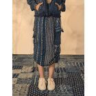 Indigo Patchwork Cotton Skirt