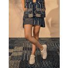 Indigo Patchwork Cotton Skirt