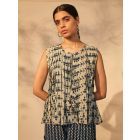 Indigo Printed Cotton Top