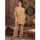 Yellow Printed Crepe Co-ord Set- Set of 2