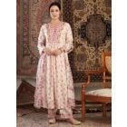 Ivory Printed Cotton Silk Suit- Set of 3