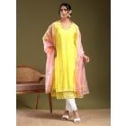 Pink Embroidered Organza Dupatta