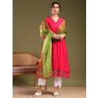 Green Embroidered Organza Dupatta