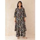 Multicolor Printed Cotton Kurta with Palazzo- Set of 2