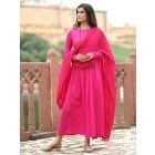 Pink Cotton Kurta with Dupatta - Set of 2