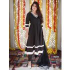 Black Lace Work Cotton Suit - Set of 3
