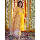 Yellow Printed Cotton Suit - Set of 3