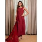 Maroon Cotton Suit - Set of 3
