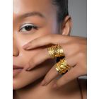Gold Plated Handcrafted Brass Ring - Set of 2